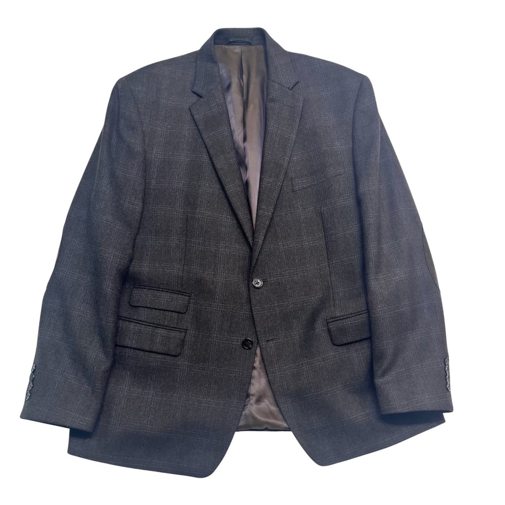 Ralph Lauren 46R Brown Herringbone Windowpane Blazer Jacket Sport Coat Soft Wool